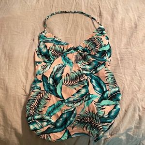 Pink blush maternity swim tankini top